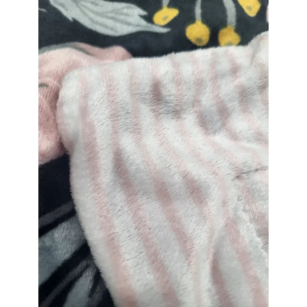 Lila & Jack Baby Blanket Floral Reversible Striped Minky Lovey Security Nursery - Picture 2 of 9